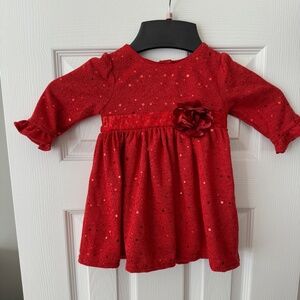 Red sparkle infants Holiday dress Size 18 months